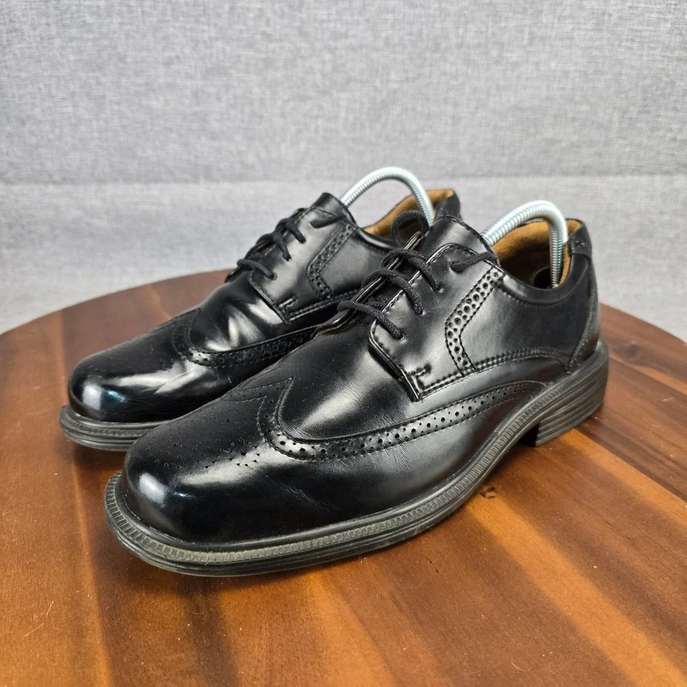Croft & Barrow Mens Hoffman Black Leather Wingtip Oxford Dress Shoes‎ Size 8 M